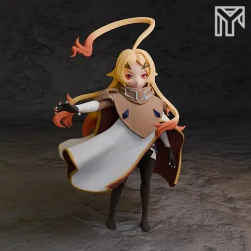 Teoritta anime character figure with blond hair and flowing white outfit