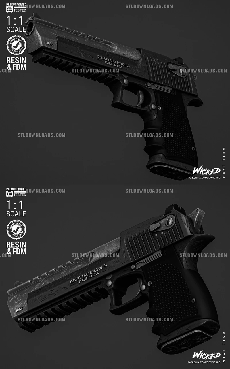 Black Desert Eagle-style pistol 3D model associated with Deadpool